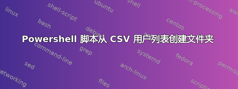 Powershell 脚本从 CSV 用户列表创建文件夹