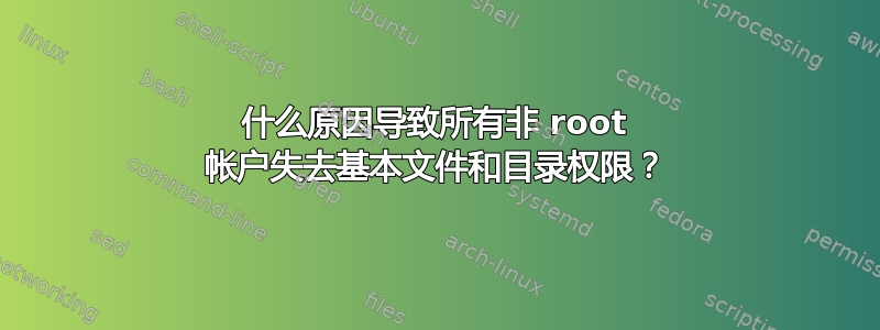 什么原因导致所有非 root 帐户失去基本文件和目录权限？