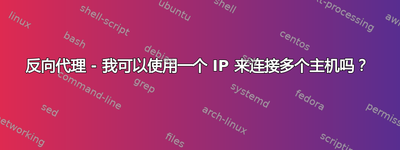 反向代理 - 我可以使用一个 IP 来连接多个主机吗？