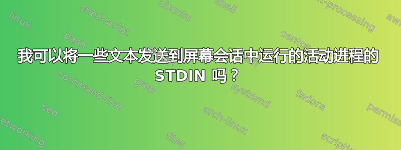 我可以将一些文本发送到屏幕会话中运行的活动进程的 STDIN 吗？