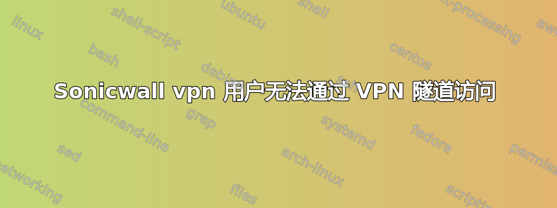 Sonicwall vpn 用户无法通过 VPN 隧道访问