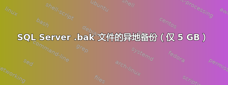 SQL Server .bak 文件的异地备份（仅 5 GB）