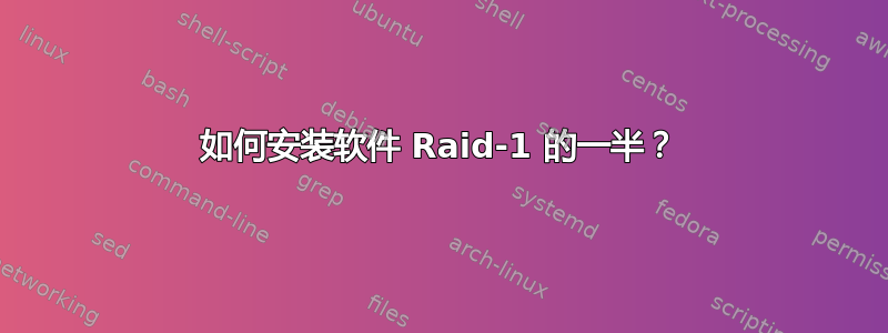 如何安装软件 Raid-1 的一半？