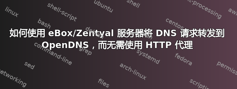 如何使用 eBox/Zentyal 服务器将 DNS 请求转发到 OpenDNS，而无需使用 HTTP 代理