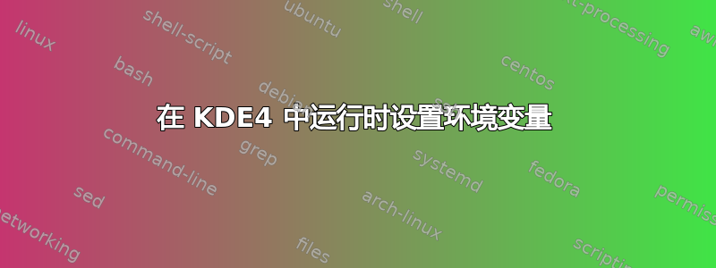 在 KDE4 中运行时设置环境变量