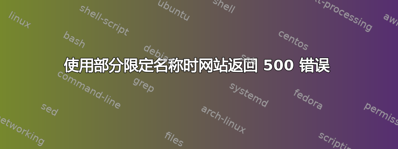 使用部分限定名称时网站返回 500 错误