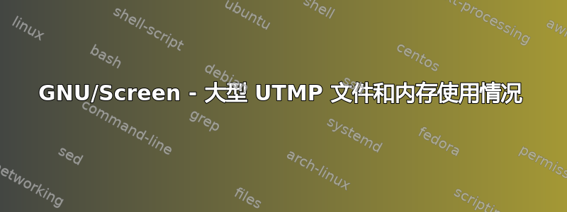 GNU/Screen - 大型 UTMP 文件和内存使用情况