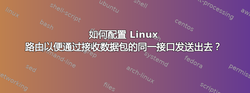 如何配置 Linux 路由以便通过接收数据包的同一接口发送出去？