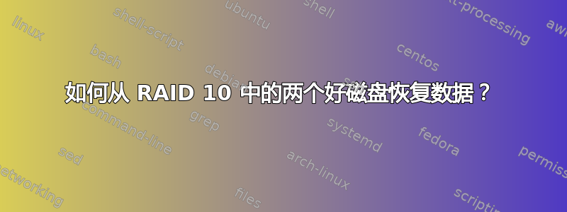 如何从 RAID 10 中的两个好磁盘恢复数据？