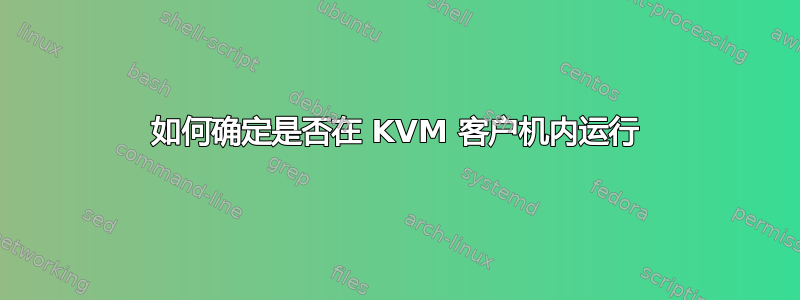 如何确定是否在 KVM 客户机内运行