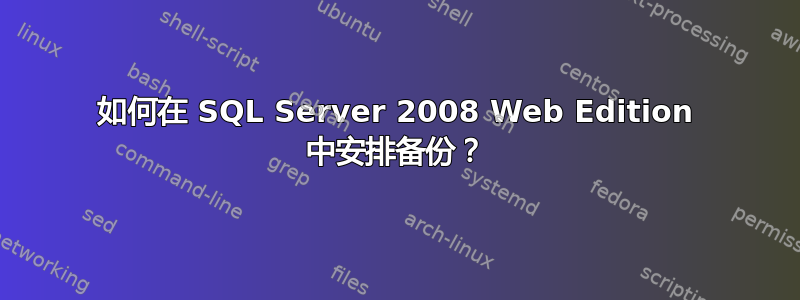 如何在 SQL Server 2008 Web Edition 中安排备份？