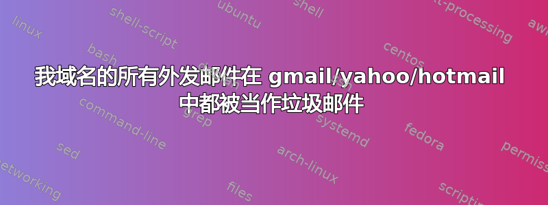 我域名的所有外发邮件在 gmail/yahoo/hotmail 中都被当作垃圾邮件