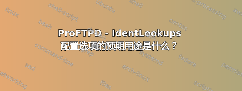 ProFTPD - IdentLookups 配置选项的预期用途是什么？