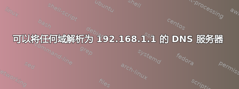 可以将任何域解析为 192.168.1.1 的 DNS 服务器