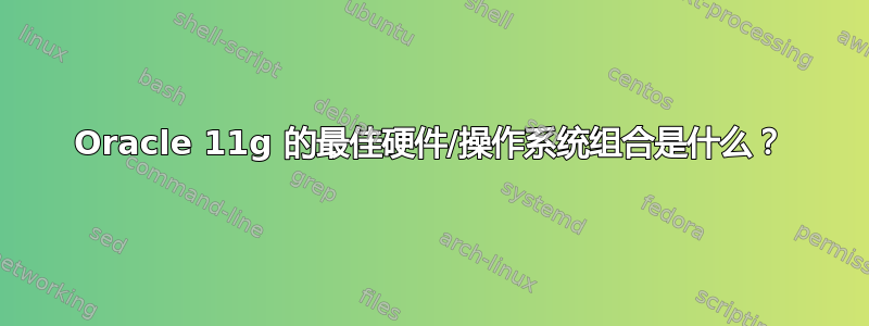 Oracle 11g 的最佳硬件/操作系统组合是什么？