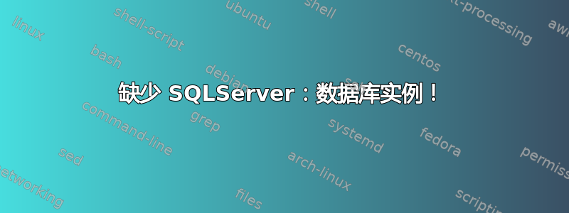 缺少 SQLServer：数据库实例！