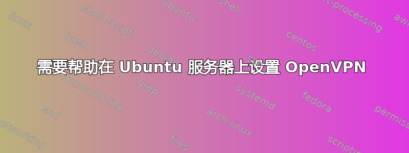 需要帮助在 Ubuntu 服务器上设置 OpenVPN