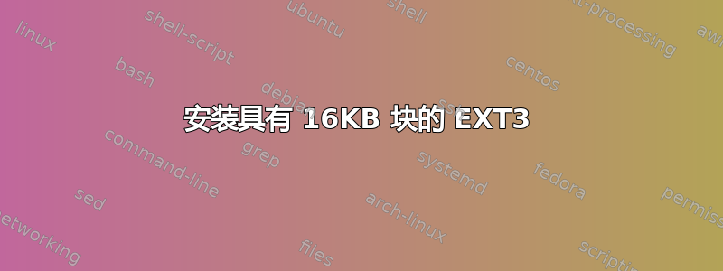 安装具有 16KB 块的 EXT3