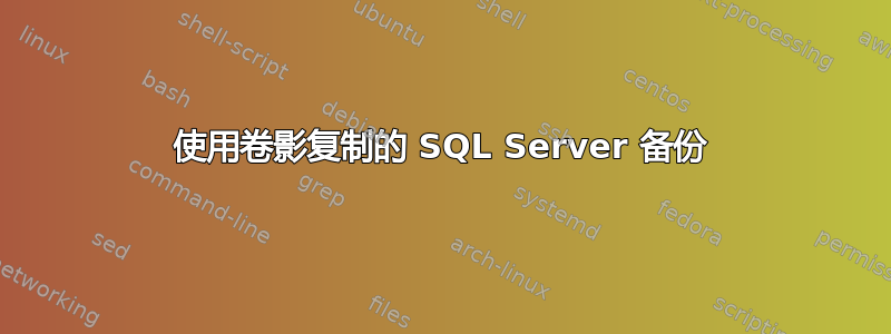 使用卷影复制的 SQL Server 备份