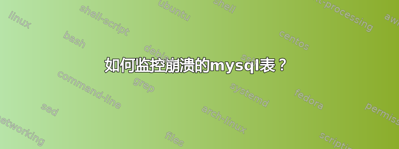 如何监控崩溃的mysql表？