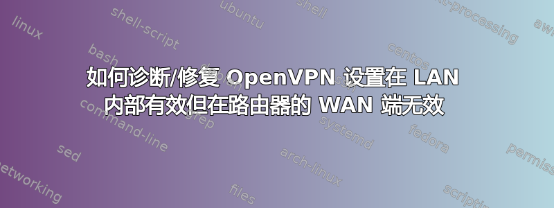 如何诊断/修复 OpenVPN 设置在 LAN 内部有效但在路由器的 WAN 端无效