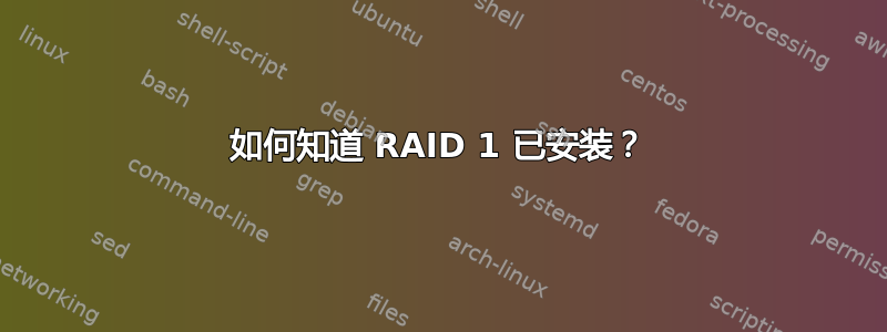 如何知道 RAID 1 已安装？