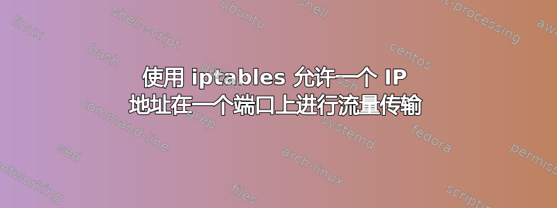 使用 iptables 允许一个 IP 地址在一个端口上进行流量传输