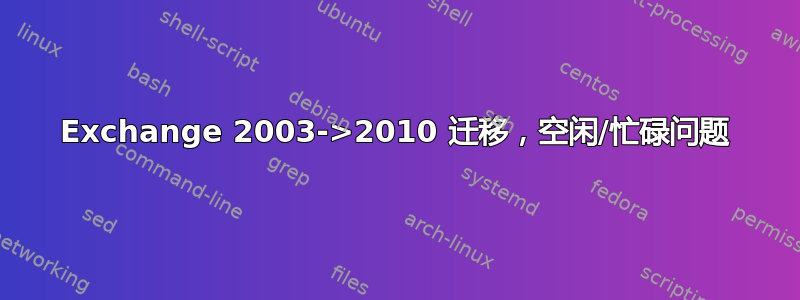 Exchange 2003->2010 迁移，空闲/忙碌问题