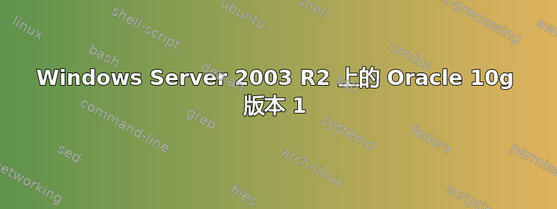 Windows Server 2003 R2 上的 Oracle 10g 版本 1