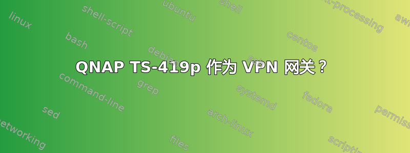 QNAP TS-419p 作为 VPN 网关？