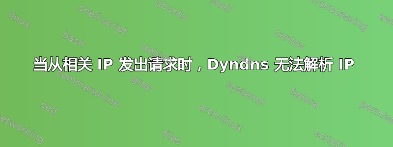 当从相关 IP 发出请求时，Dyndns 无法解析 IP