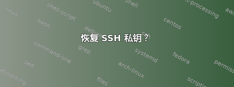 恢复 SSH 私钥？