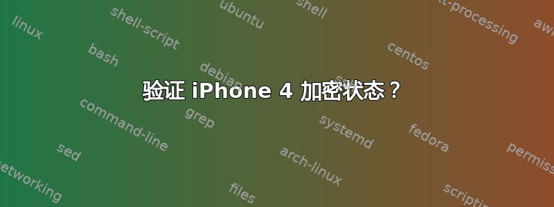 验证 iPhone 4 加密状态？