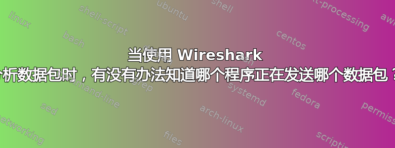 当使用 Wireshark 分析数据包时，有没有办法知道哪个程序正在发送哪个数据包？