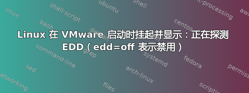 Linux 在 VMware 启动时挂起并显示：正在探测 EDD（edd=off 表示禁用）