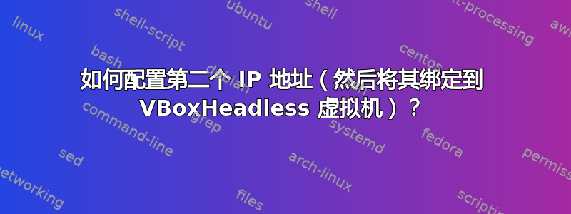 如何配置第二个 IP 地址（然后将其绑定到 VBoxHeadless 虚拟机）？