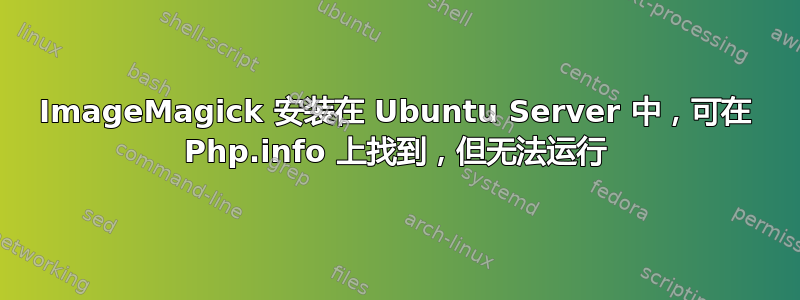 ImageMagick 安装在 Ubuntu Server 中，可在 Php.info 上找到，但无法运行