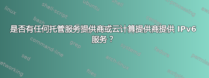 是否有任何托管服务提供商或云计算提供商提供 IPv6 服务？