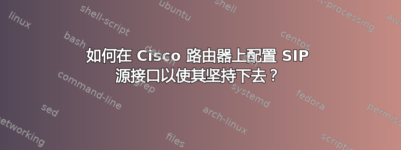 如何在 Cisco 路由器上配置 SIP 源接口以使其坚持下去？