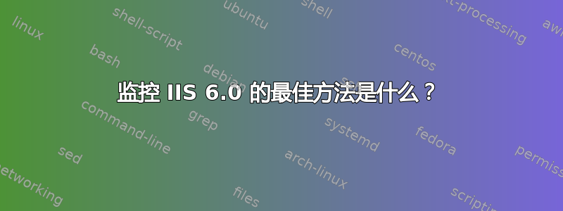 监控 IIS 6.0 的最佳方法是什么？