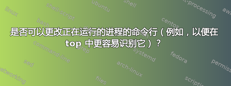 是否可以更改正在运行的进程的命令行（例如，以便在 top 中更容易识别它）？