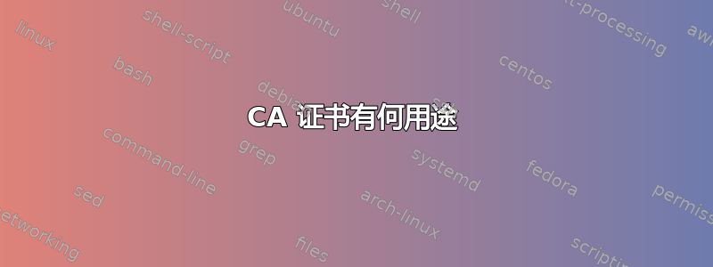 CA 证书有何用途