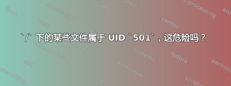 `/` 下的某些文件属于 UID `501`，这危险吗？