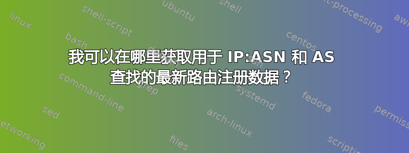 我可以在哪里获取用于 IP:ASN 和 AS 查找的最新路由注册数据？