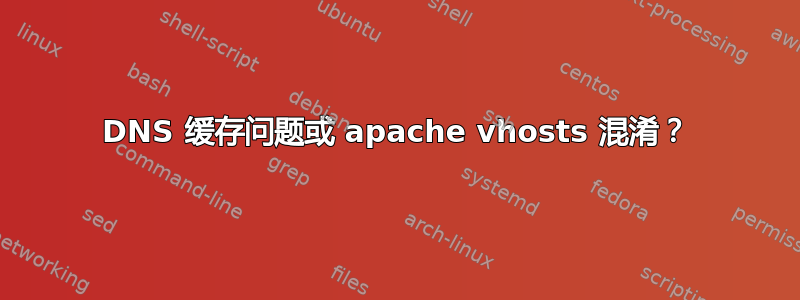 DNS 缓存问题或 apache vhosts 混淆？