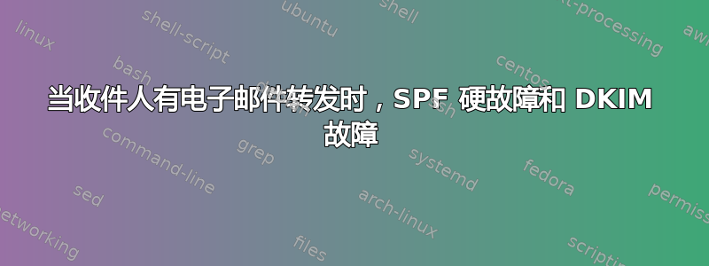 当收件人有电子邮件转发时，SPF 硬故障和 DKIM 故障