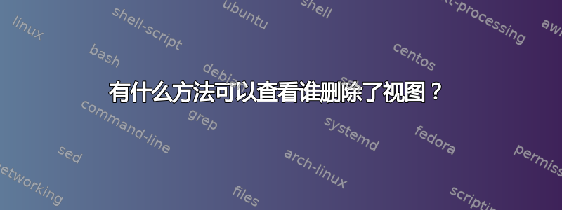 有什么方法可以查看谁删除了视图？