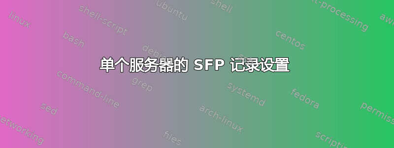 单个服务器的 SFP 记录设置