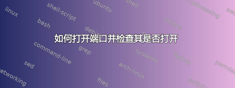 如何打开端口并检查其是否打开