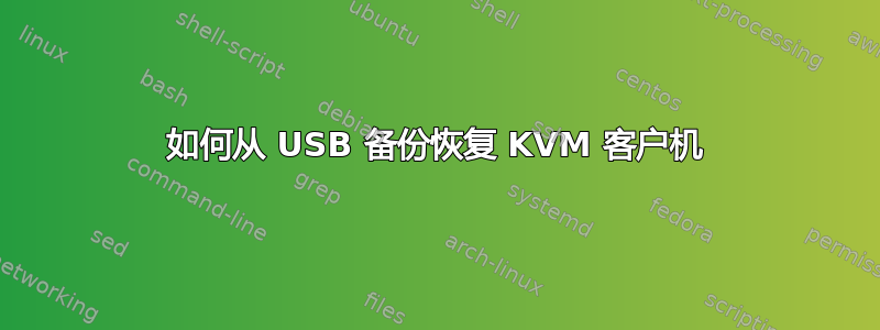 如何从 USB 备份恢复 KVM 客户机